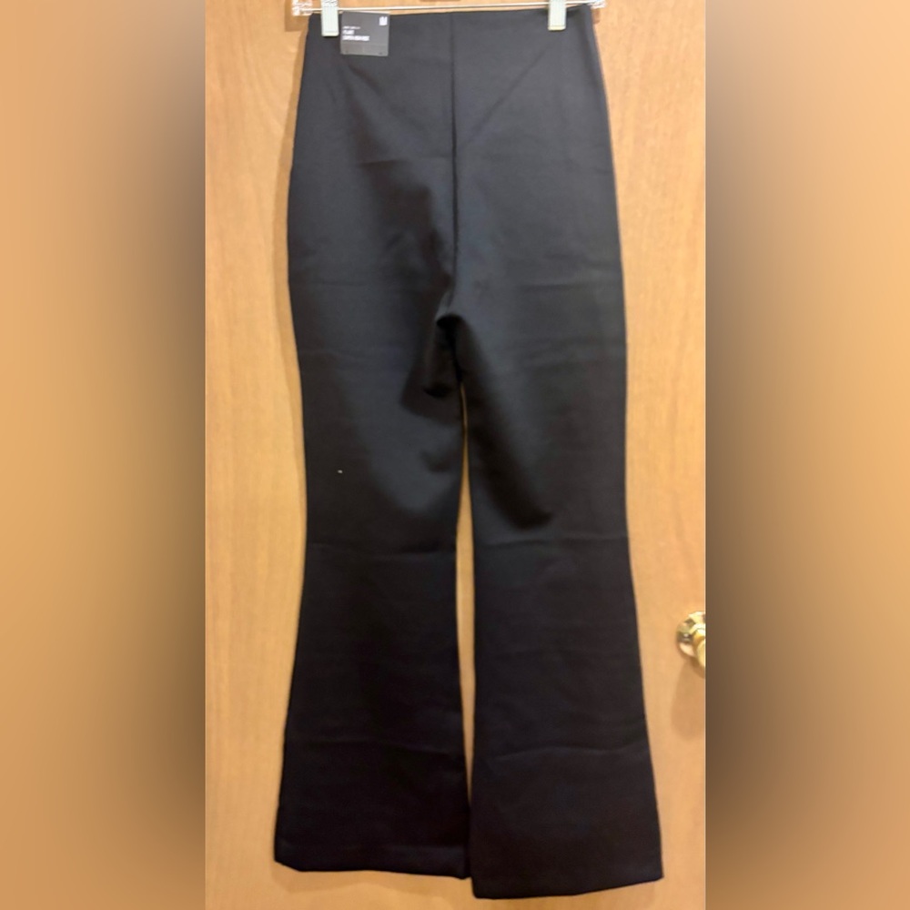 NWT Express Body Contour Super High Rise Black Flare Dress Pants Medium - Picture 3 of 6